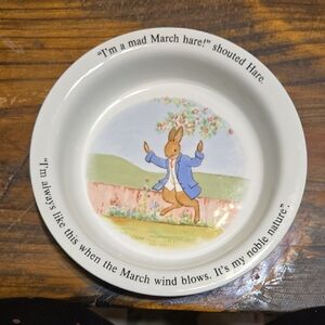 Adams Little Grey Rabbit Ceramic Bowl Made in England 8.5 Inches